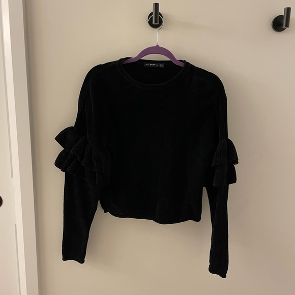 Zara Chenille Ruffle Sweater - Picture 4 of 4